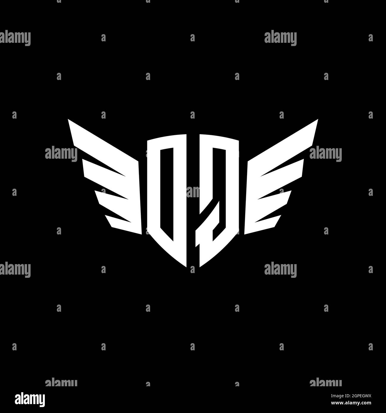 OQ Monogram geometric shape style template. Monogram initial design vector isolated on white background Stock Vector