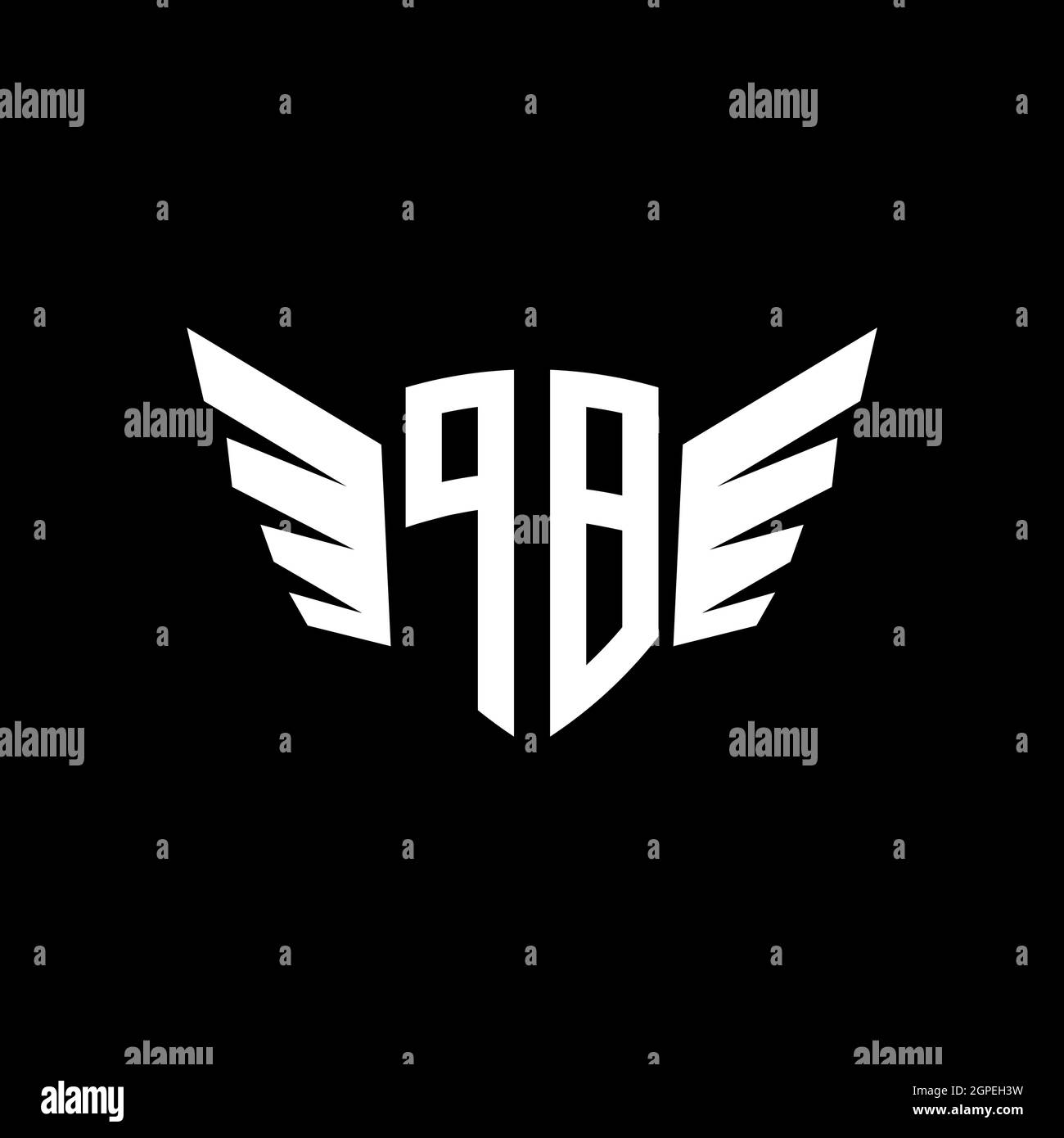 PB Monogram geometric shape style template. Monogram initial design vector isolated on white background Stock Vector