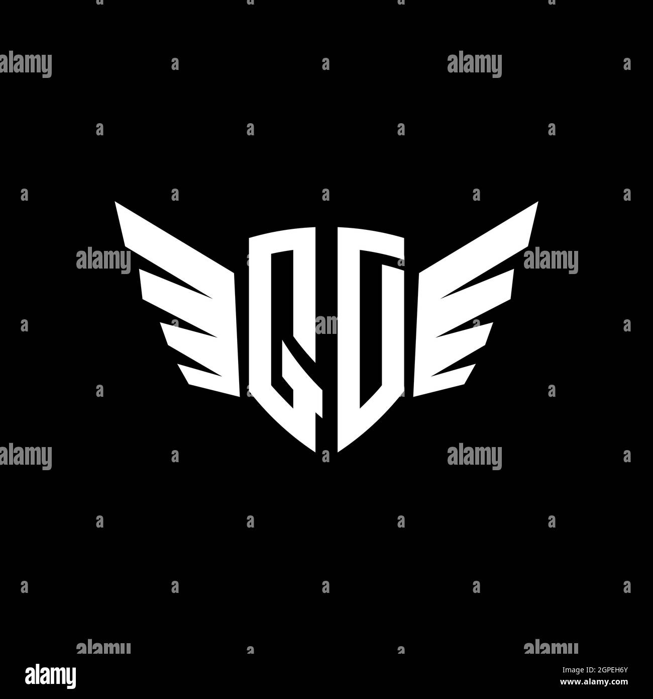 QD Monogram geometric shape style template. Monogram initial design vector isolated on white background Stock Vector