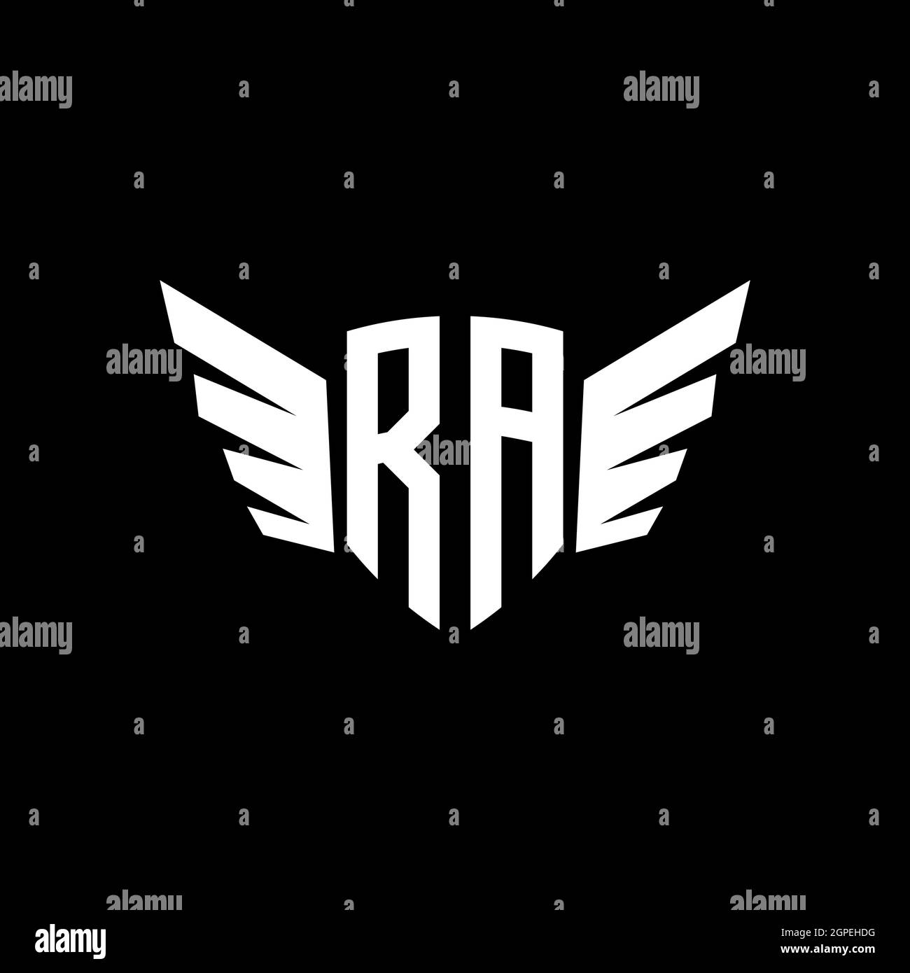 RA Monogram geometric shape style template. Monogram initial design vector isolated on white background Stock Vector