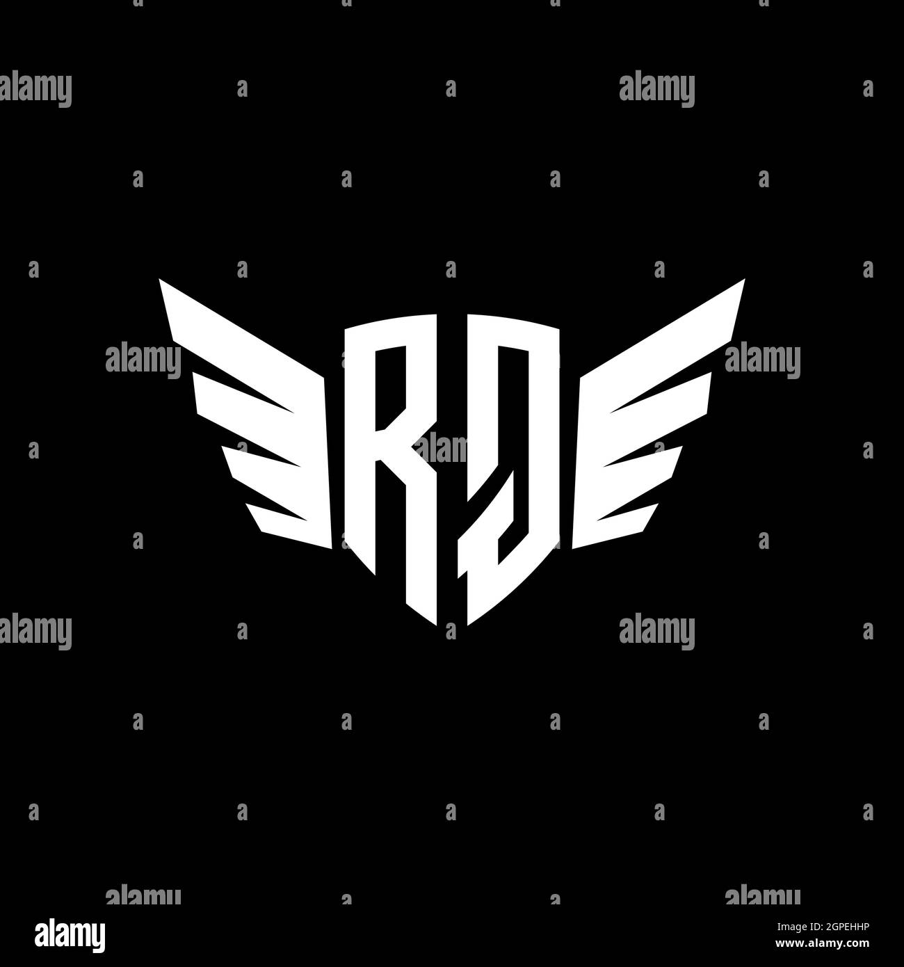 RQ Monogram geometric shape style template. Monogram initial design vector isolated on white background Stock Vector