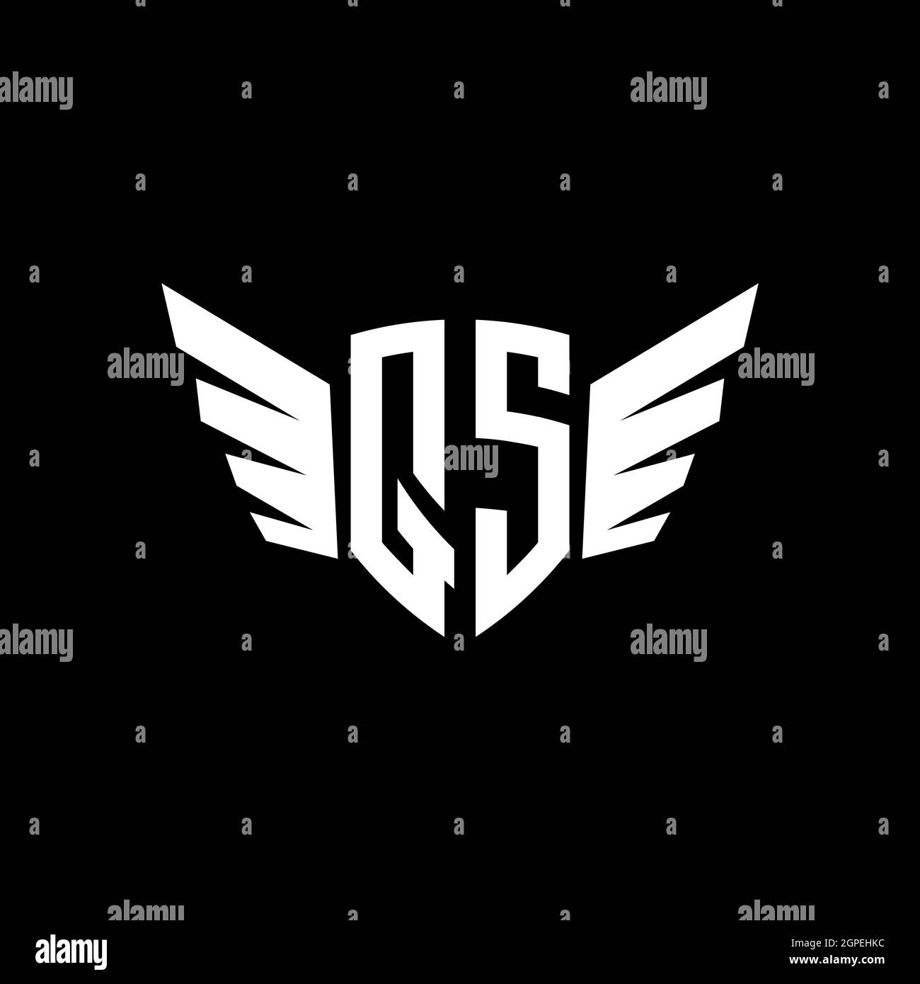 QS Monogram geometric shape style template. Monogram initial design vector isolated on white background Stock Vector