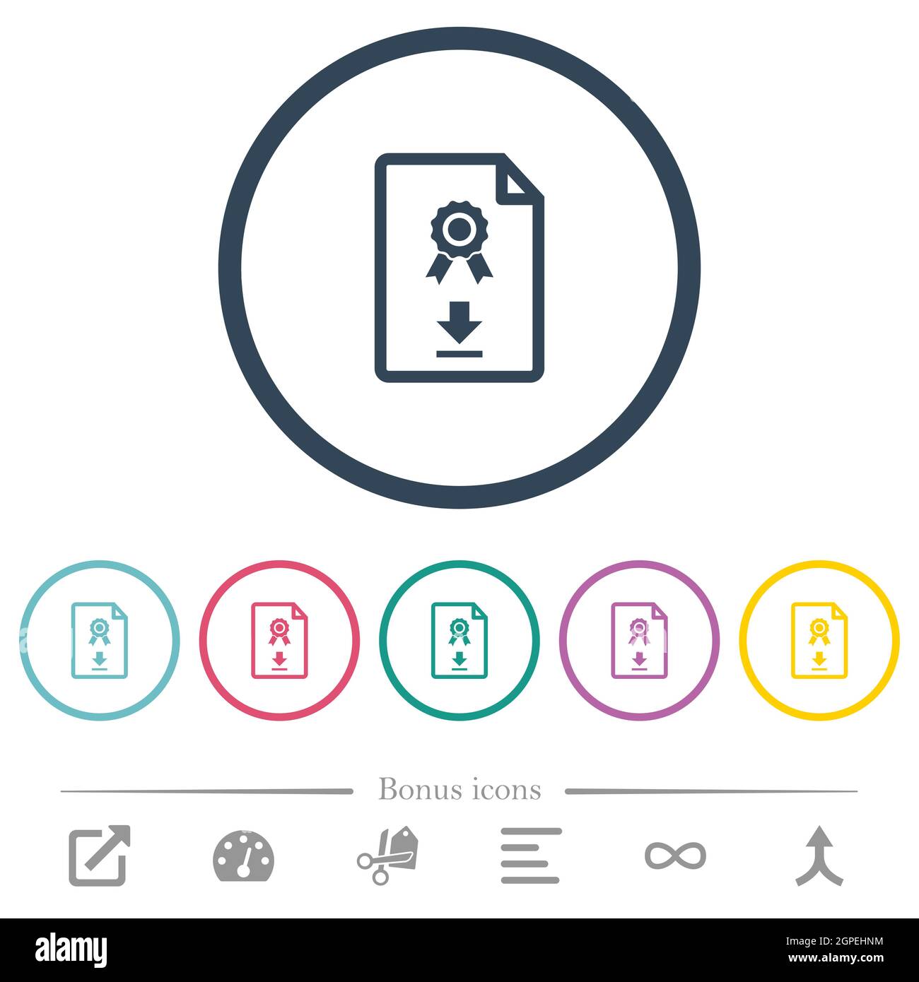 Download certificate flat color icons in round outlines. 6 bonus icons ...