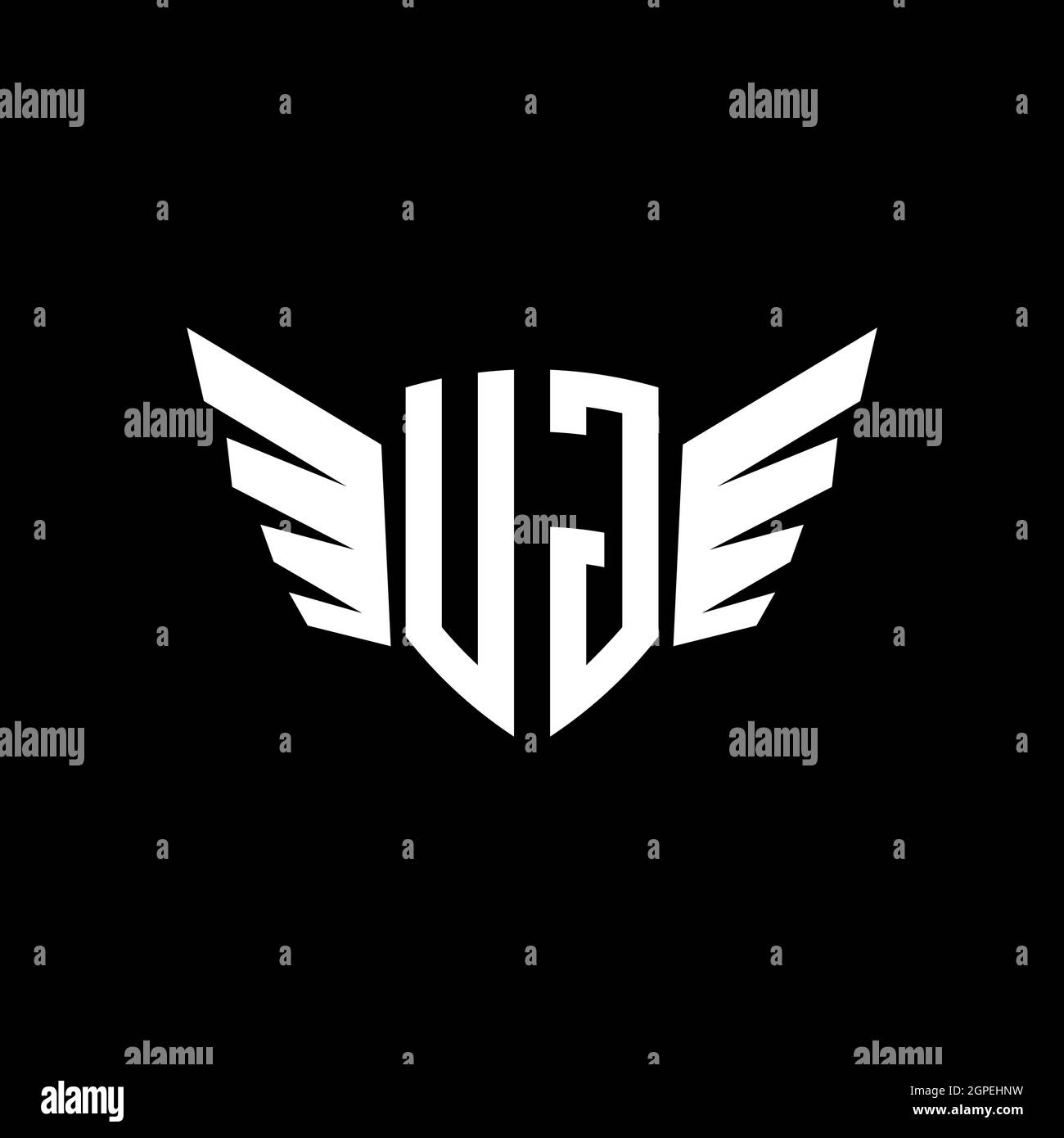 UG Monogram geometric shape style template. Monogram initial design vector isolated on white background Stock Vector