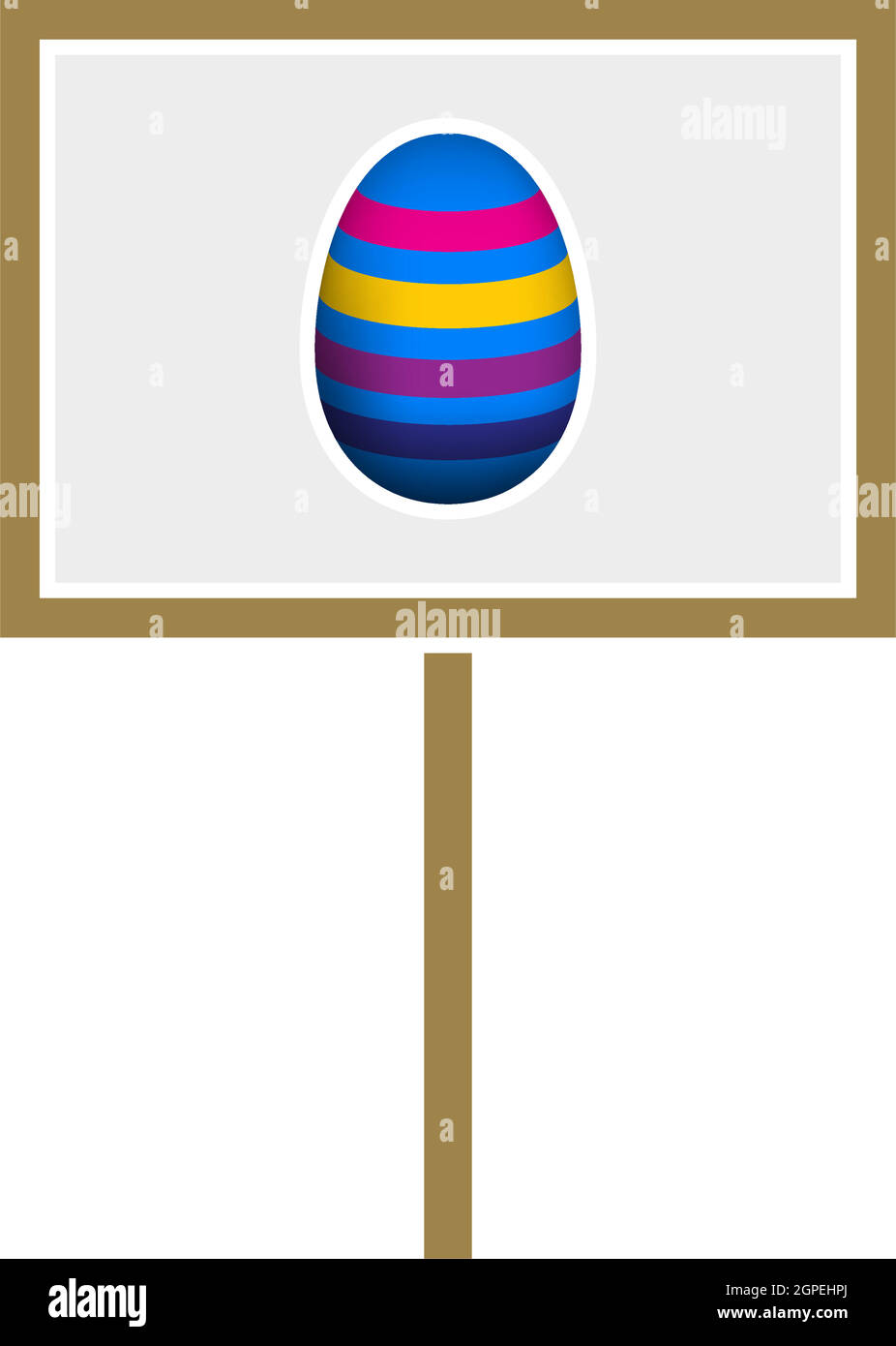 Easter Pointer With Egg Icon Stock Vector