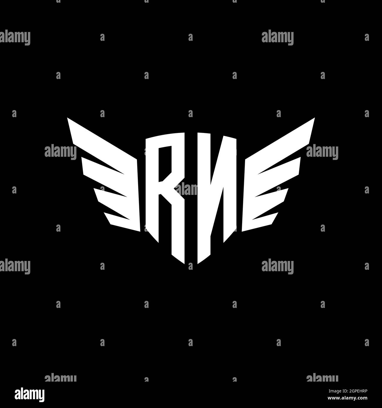 RN Monogram geometric shape style template. Monogram initial design vector isolated on white background Stock Vector