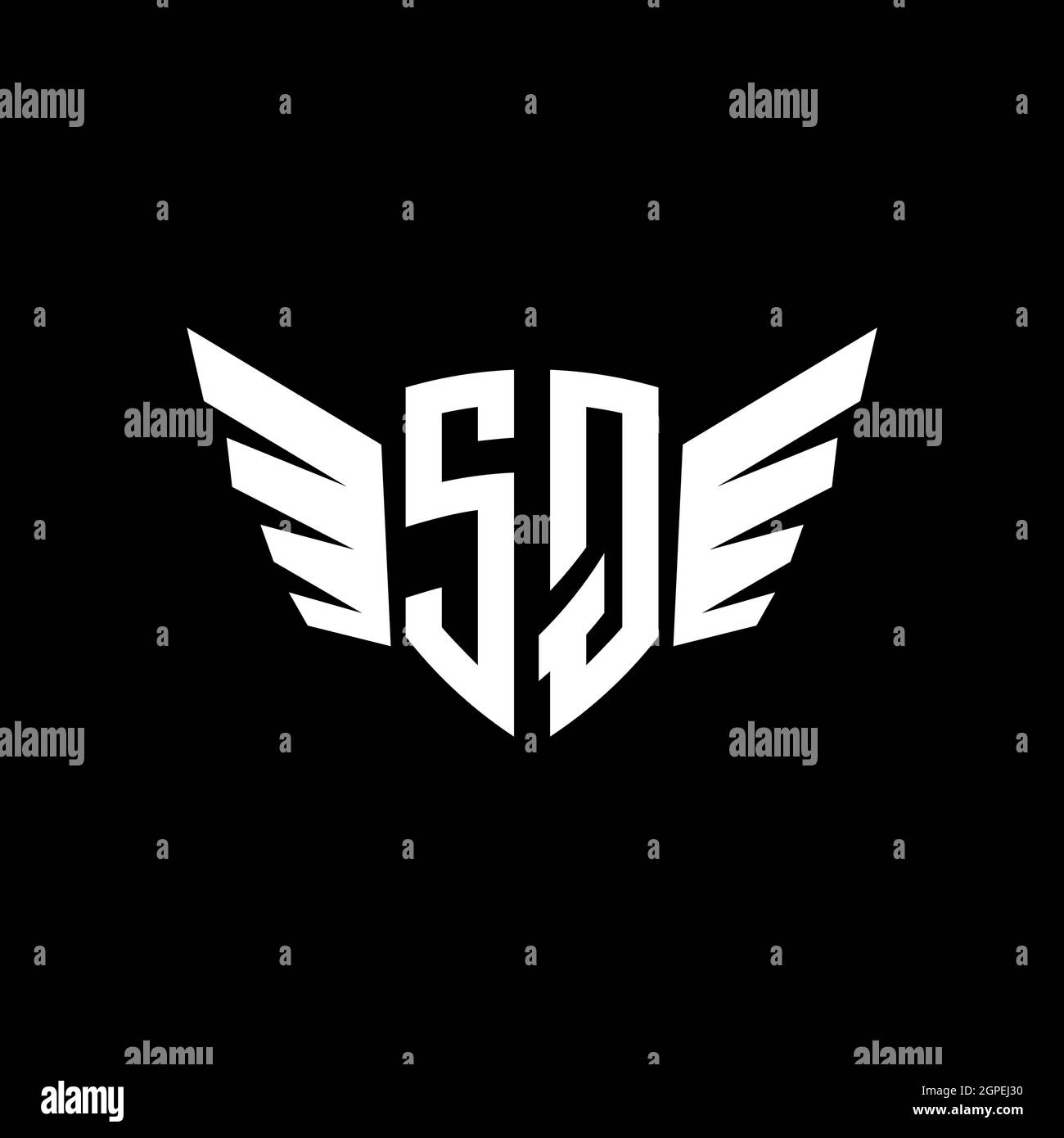 SQ Monogram geometric shape style template. Monogram initial design vector isolated on white background Stock Vector