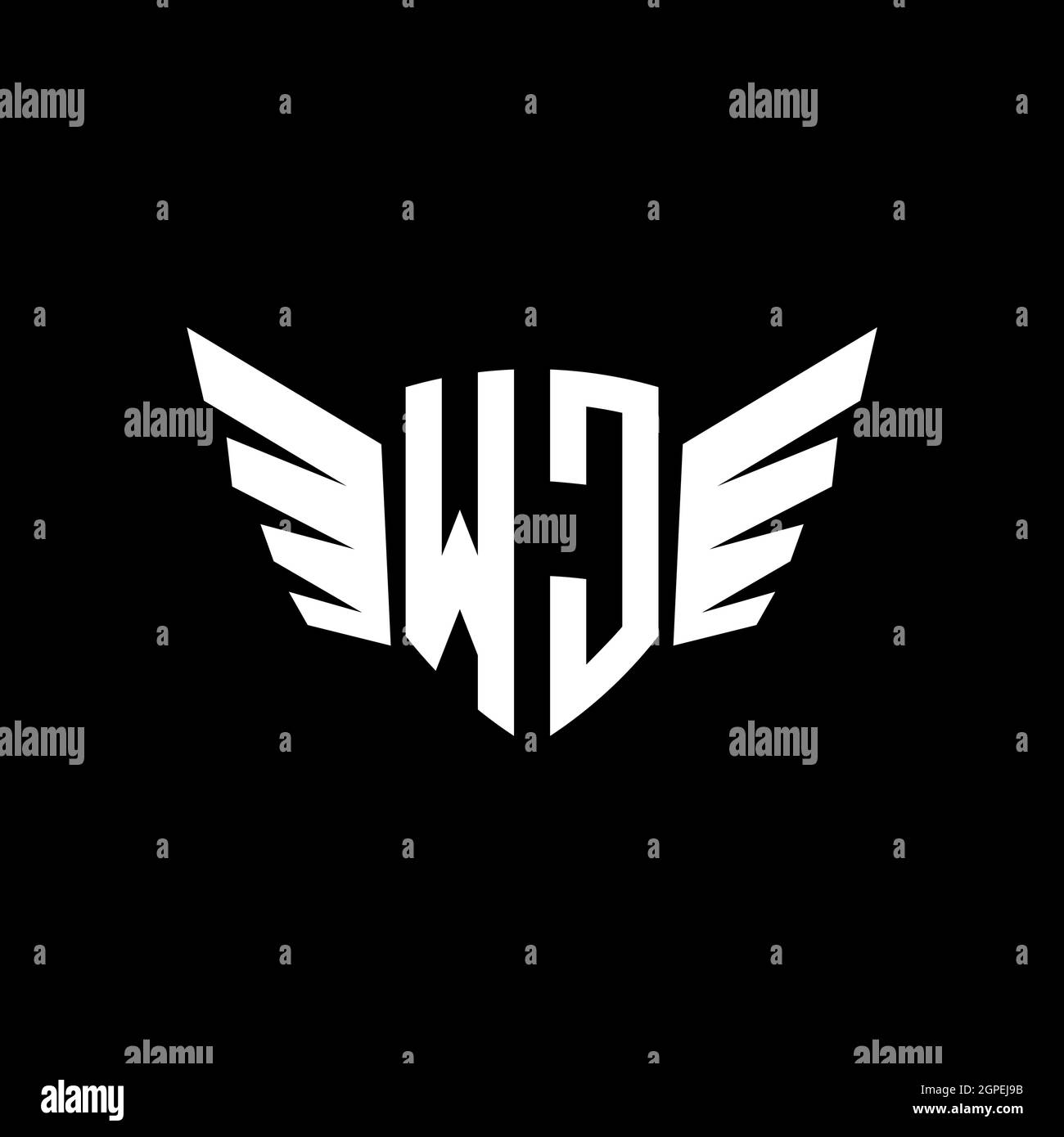 WC Monogram geometric shape style template. Monogram initial design vector isolated on white background Stock Vector
