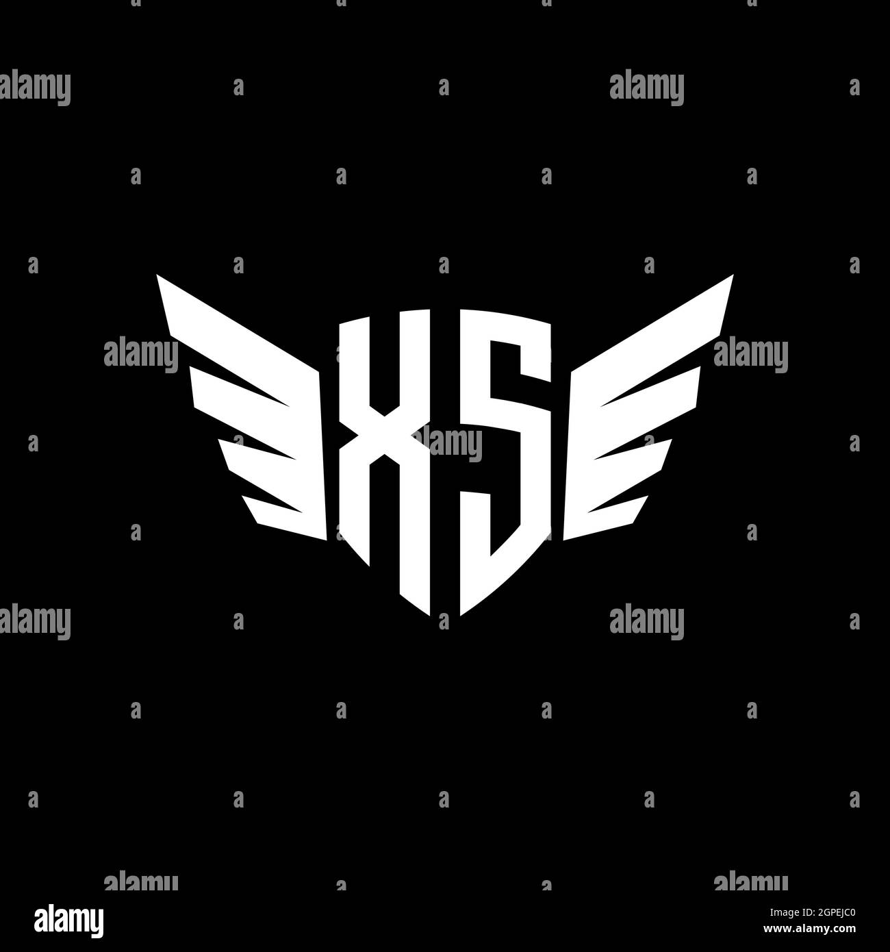 XS Monogram geometric shape style template. Monogram initial design vector isolated on white background Stock Vector