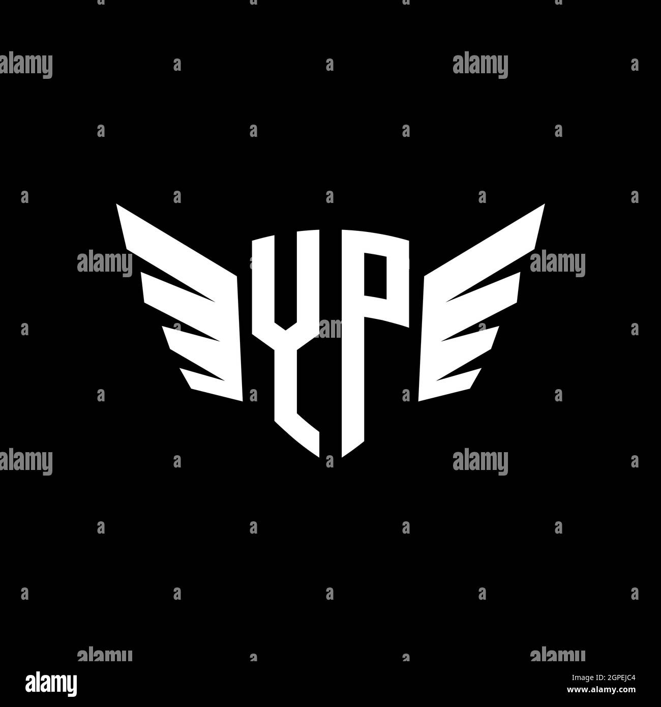YP Monogram geometric shape style template. Monogram initial design vector isolated on white background Stock Vector
