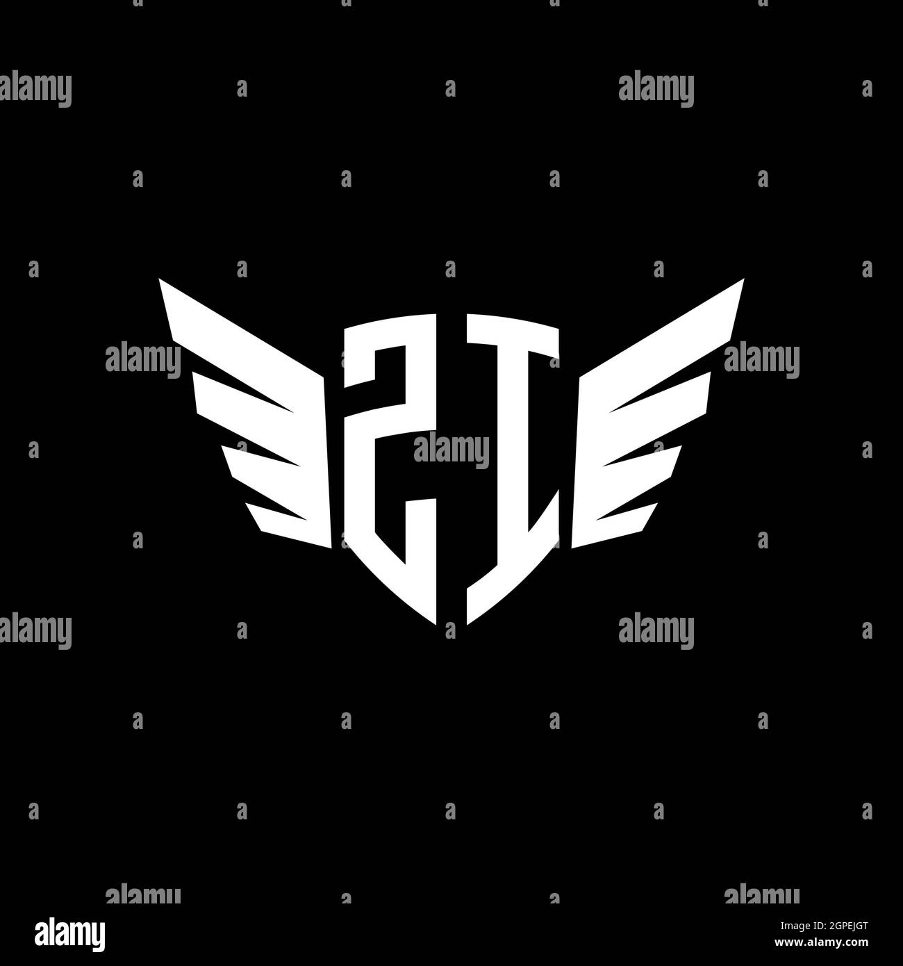 ZI Monogram Logo geometric initial with wing shape style design ...