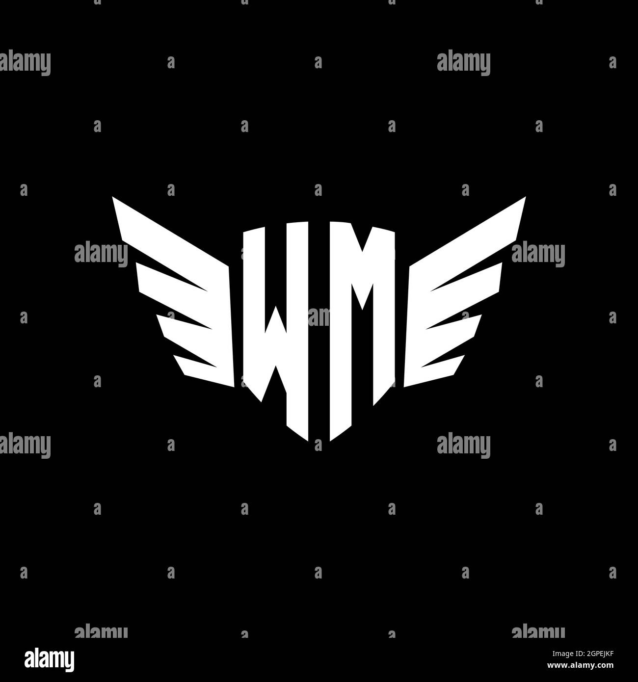 WM Monogram geometric shape style template. Monogram initial design ...