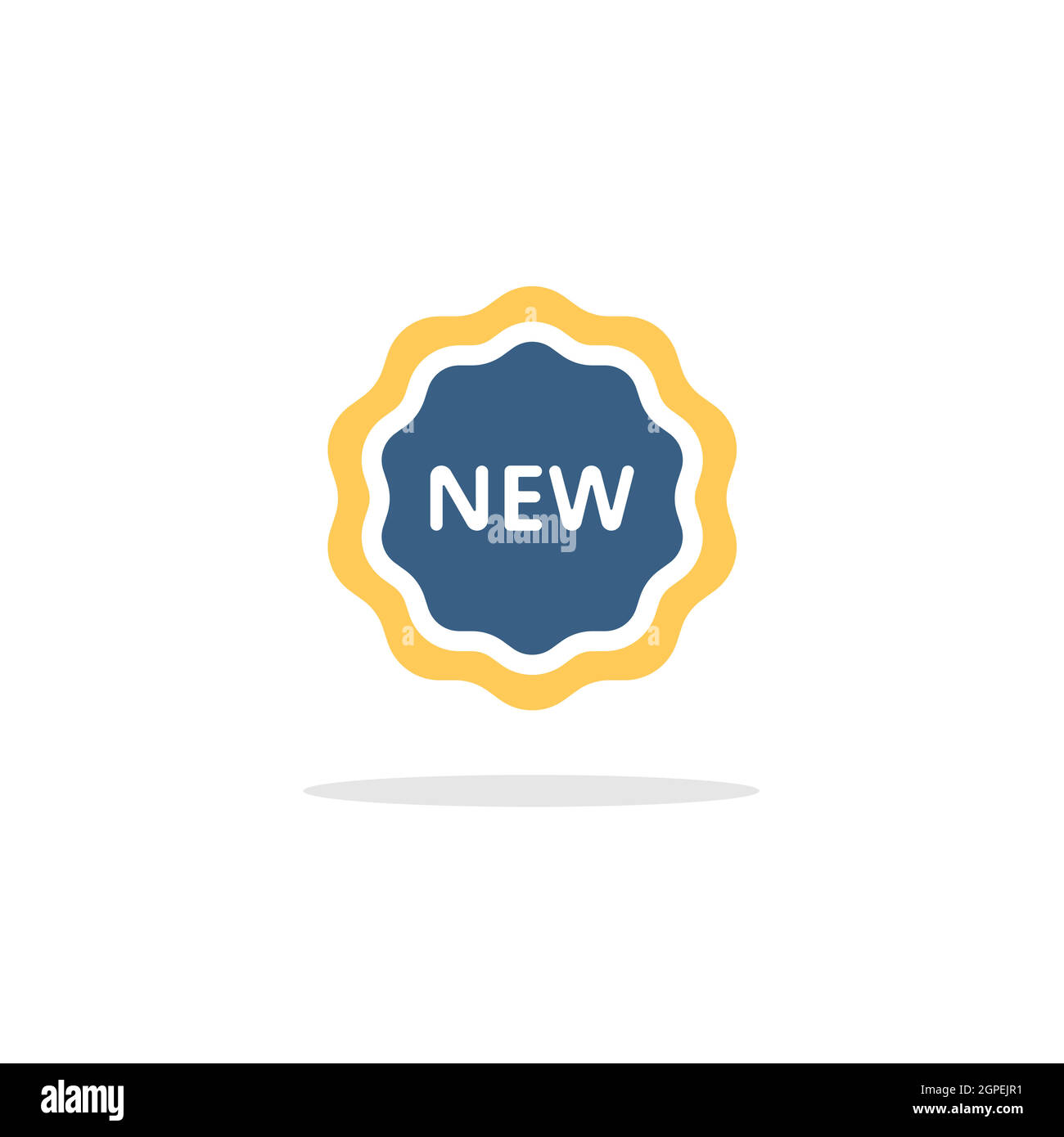 Shopping label with text new. Promotion tag. Icon with shadow. Commerce ...