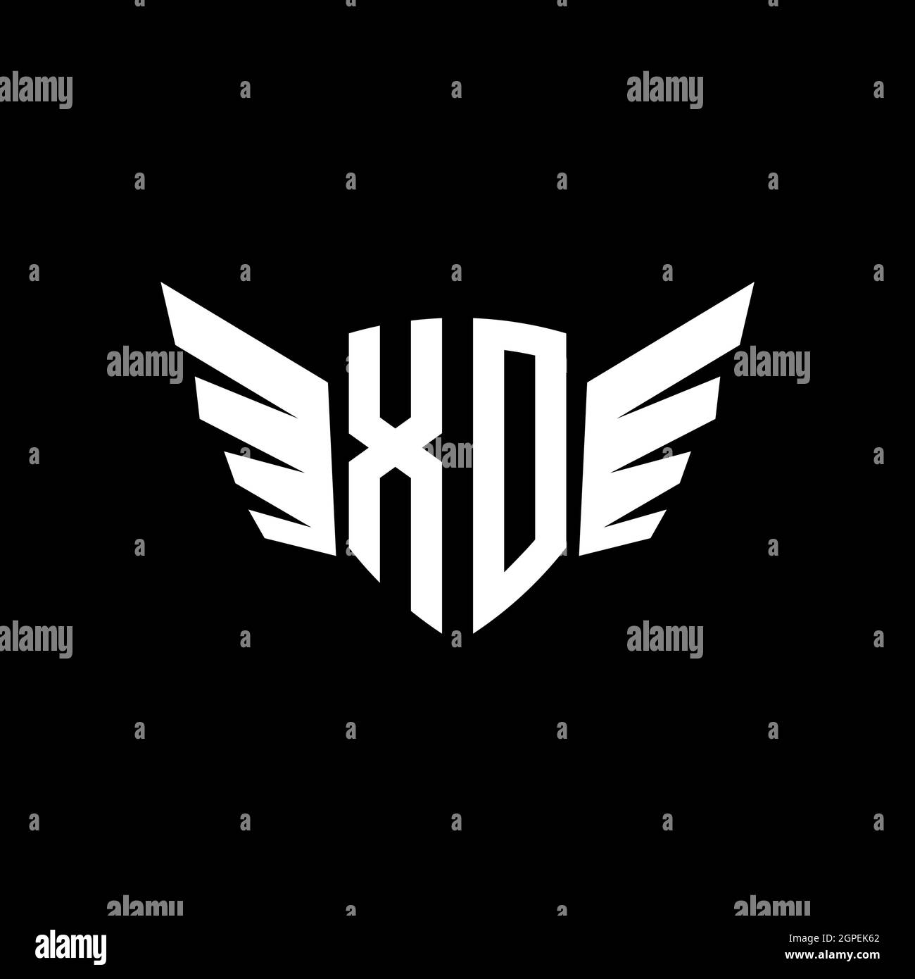 XO Monogram geometric shape style template. Monogram initial design vector isolated on white background Stock Vector