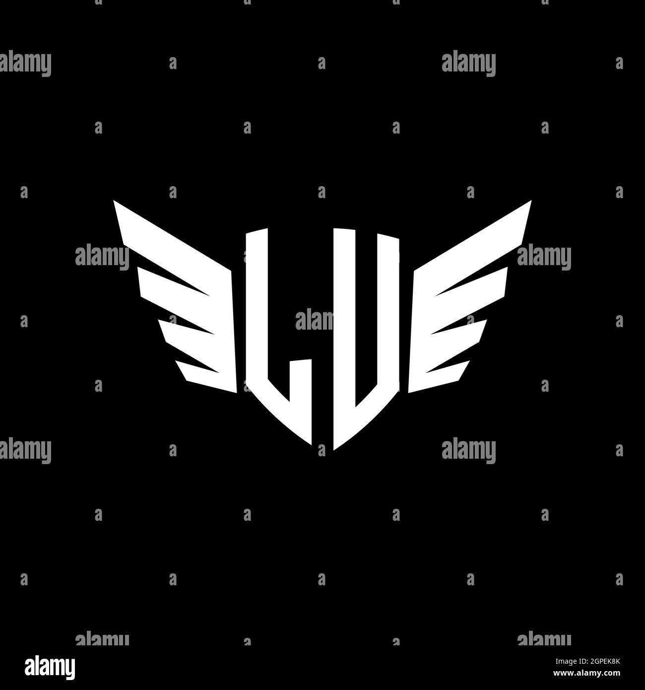 LU Monogram Logo geometric initial with wing shape style design ...