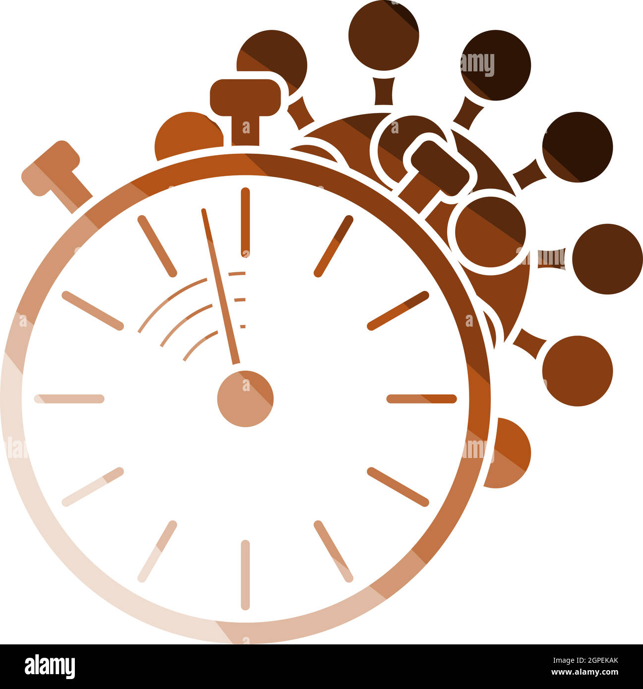 Coronavirus Molecule Under Stopwatch Icon Stock Vector