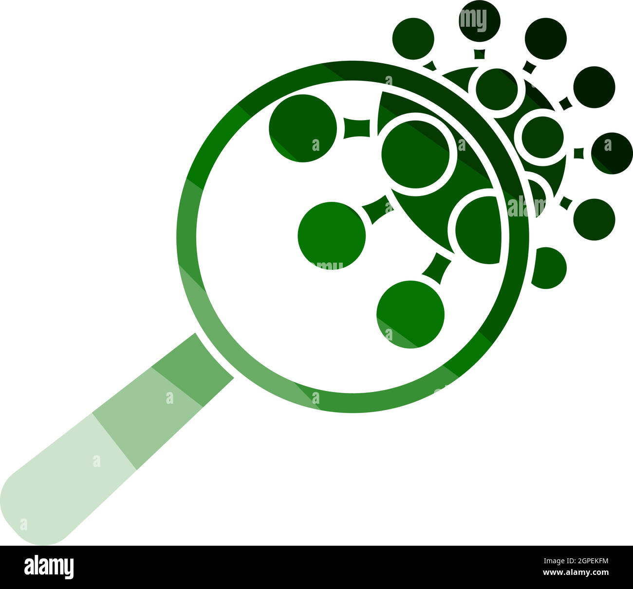 Magnifier Over Coronavirus Molecule Icon Stock Vector
