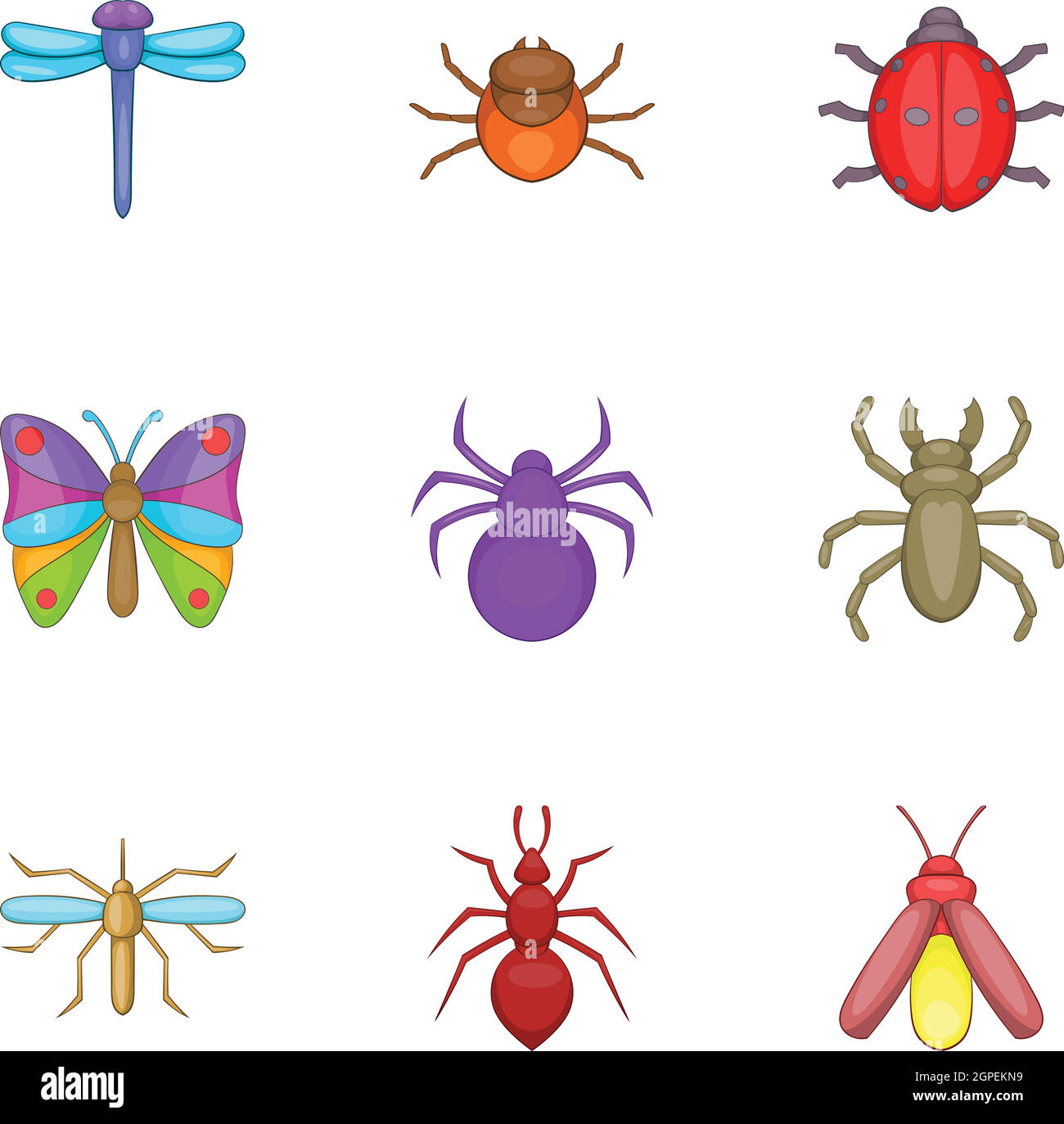 Varieties of insects icons set, cartoon style Stock Vector Image & Art ...