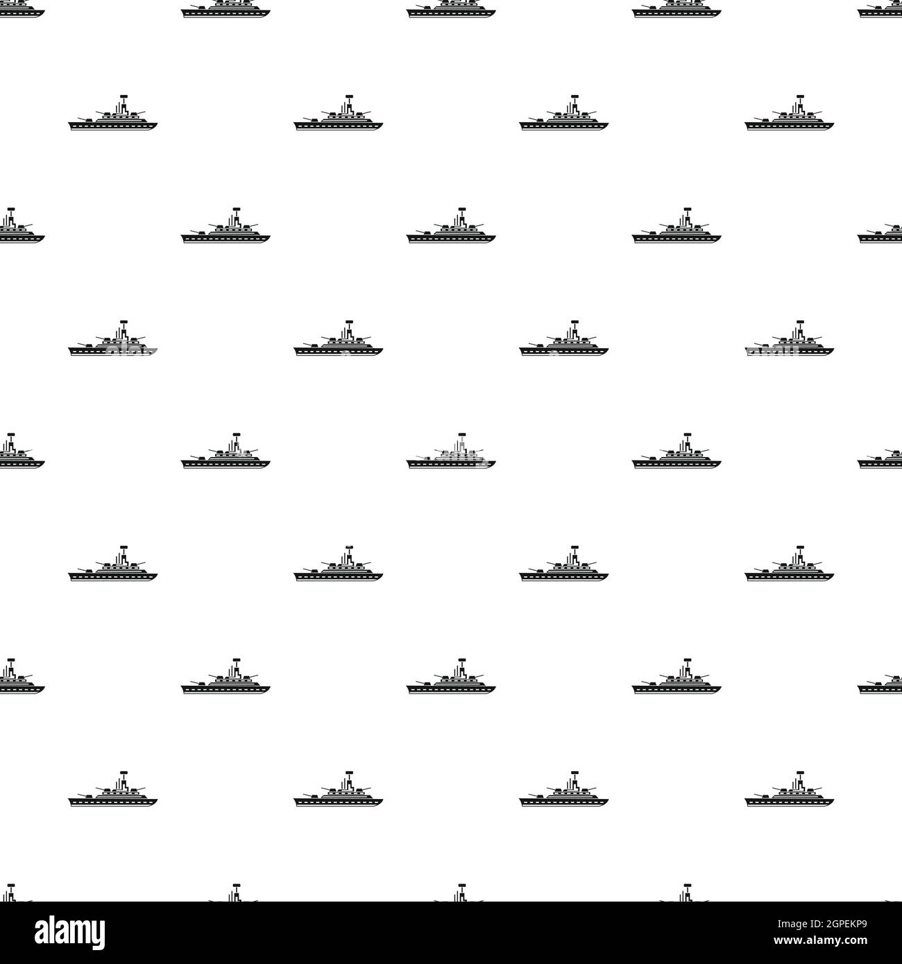 Military navy ship pattern, simple style Stock Vector
