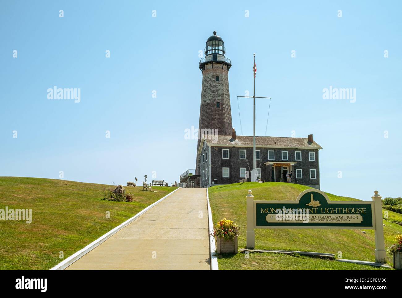 The Montauk Point Light is a lighthouse located adjacent to Montauk