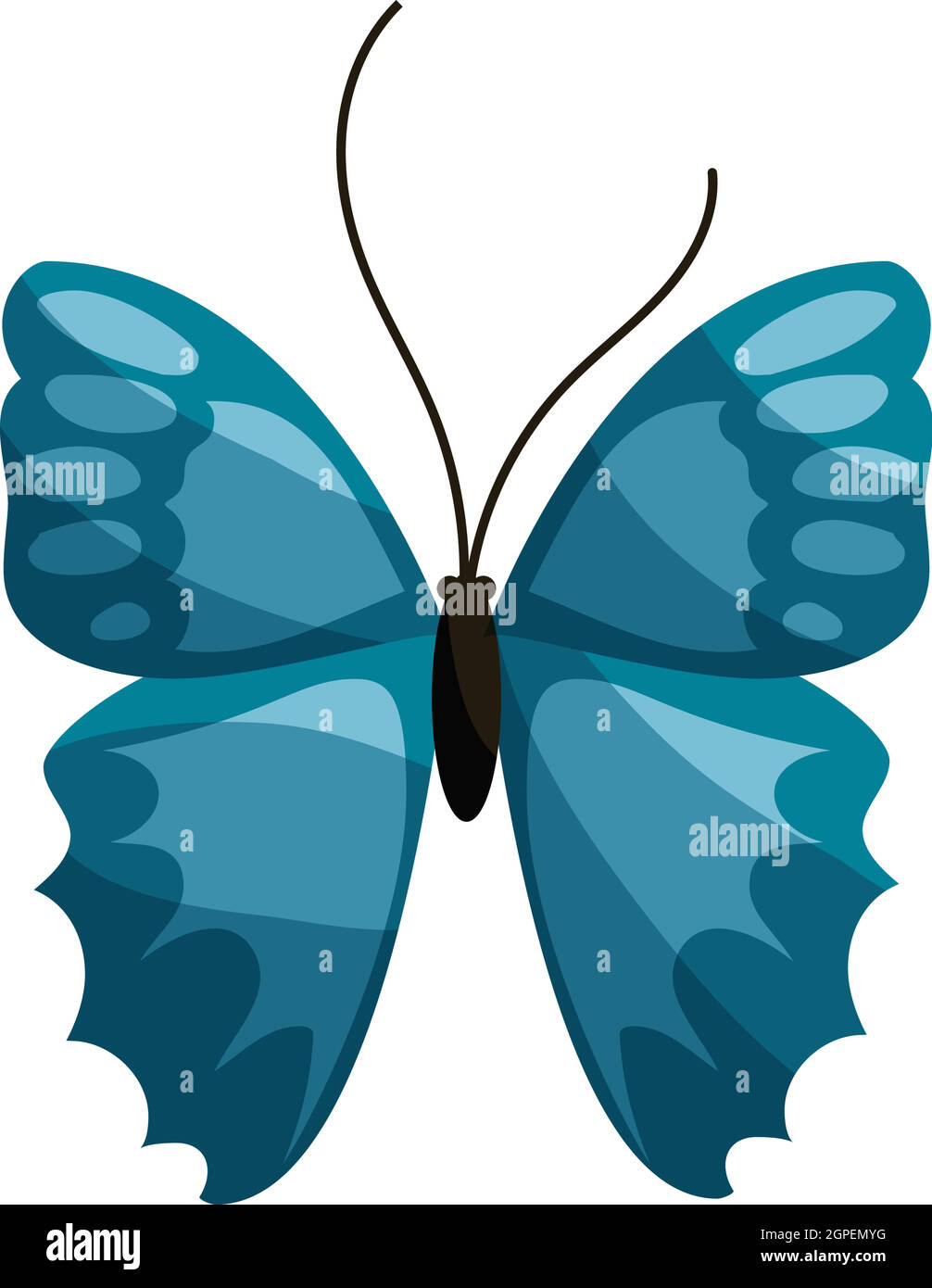 Blue butterfly icon, cartoon style Stock Vector Image & Art - Alamy