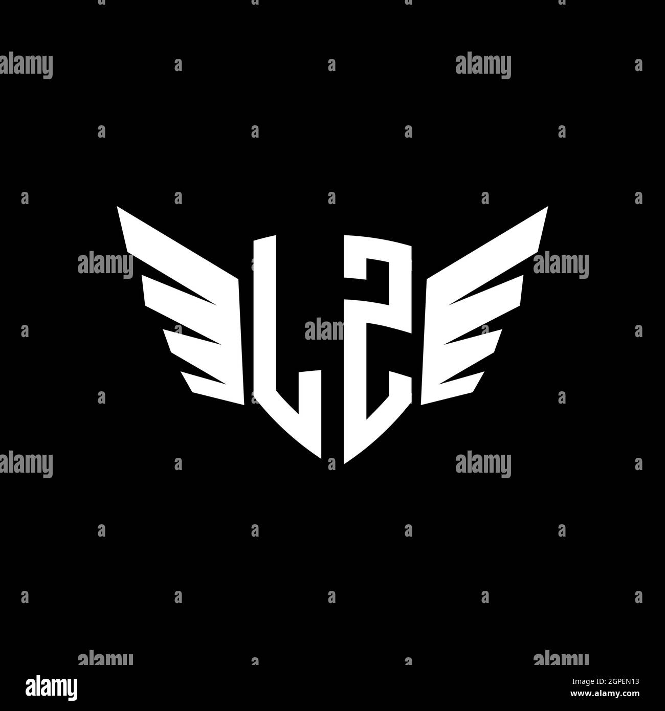 LZ Monogram Logo geometric initial with wing shape style design ...