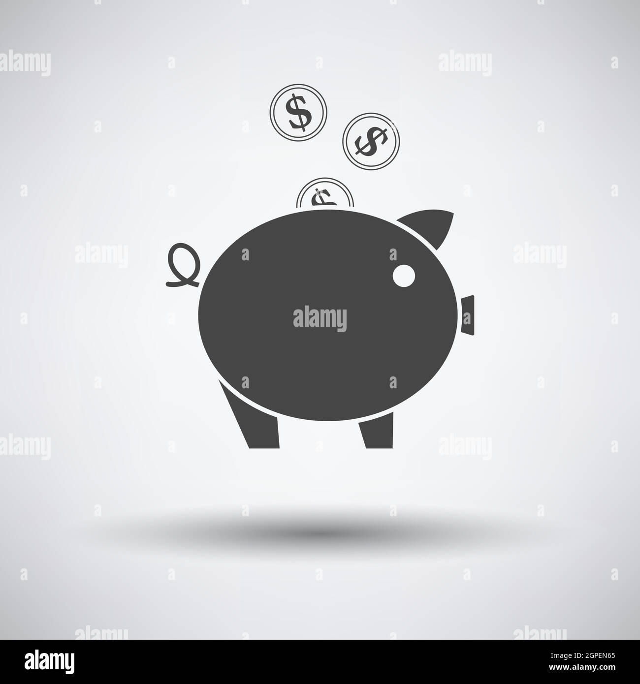 Golden Coins Fall In Piggy Bank Icon Stock Vector Image & Art - Alamy