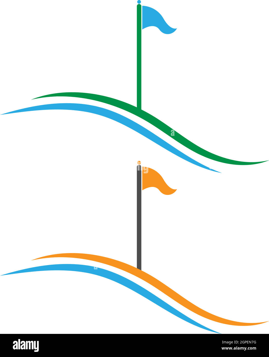 Golf logo icon template creative design illustration Stock Vector