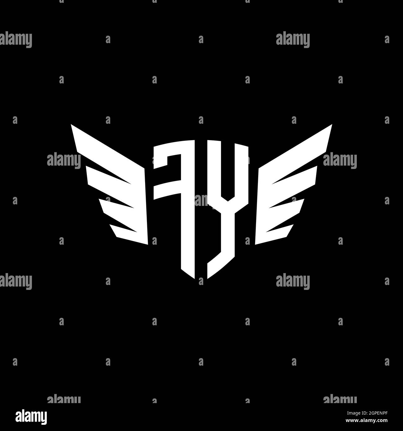 FY Monogram Logo geometric initial with wing shape style design ...