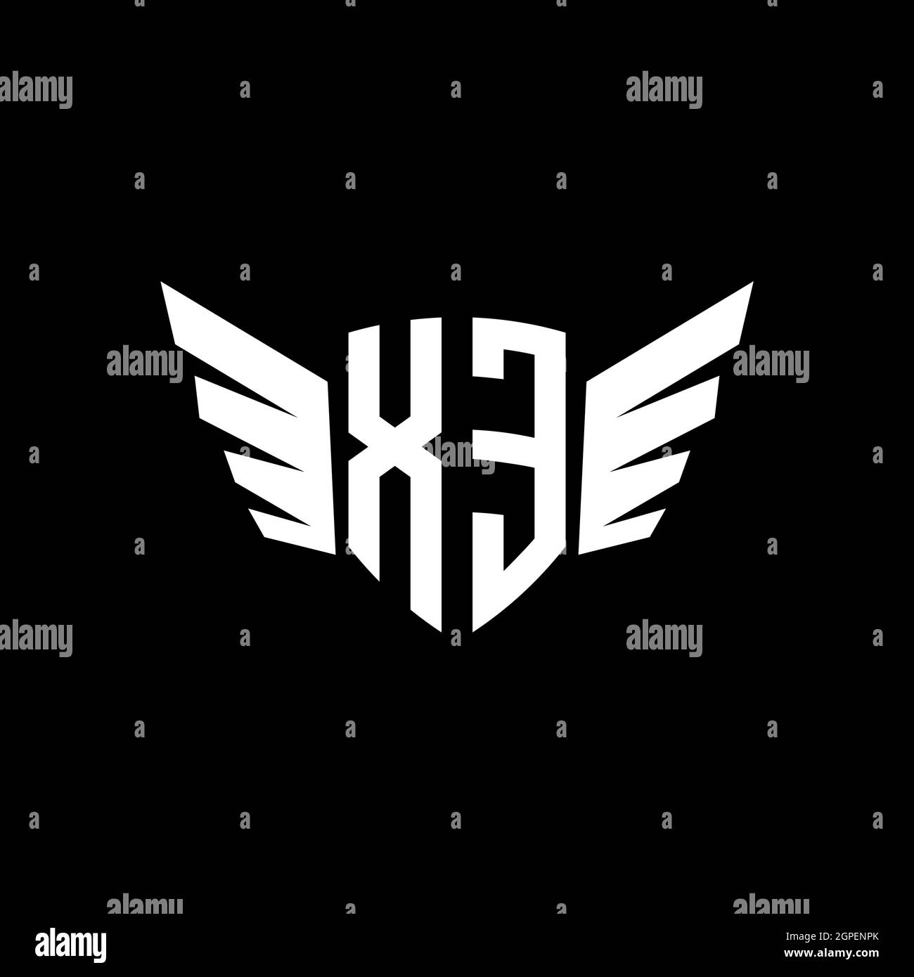 XE Monogram Logo geometric initial with wing shape style design ...