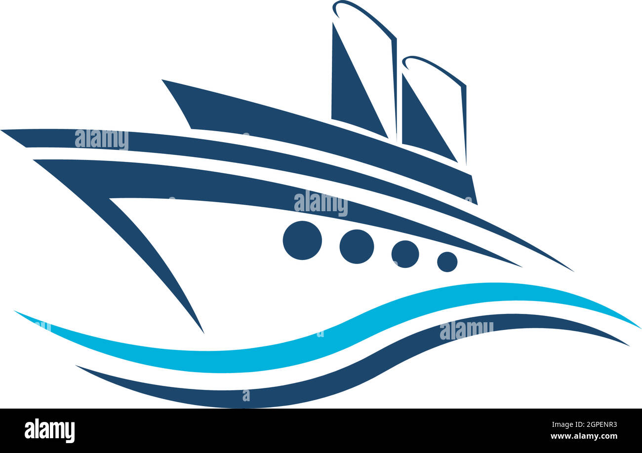 Cruise ship logo icon design template vector Stock Vector