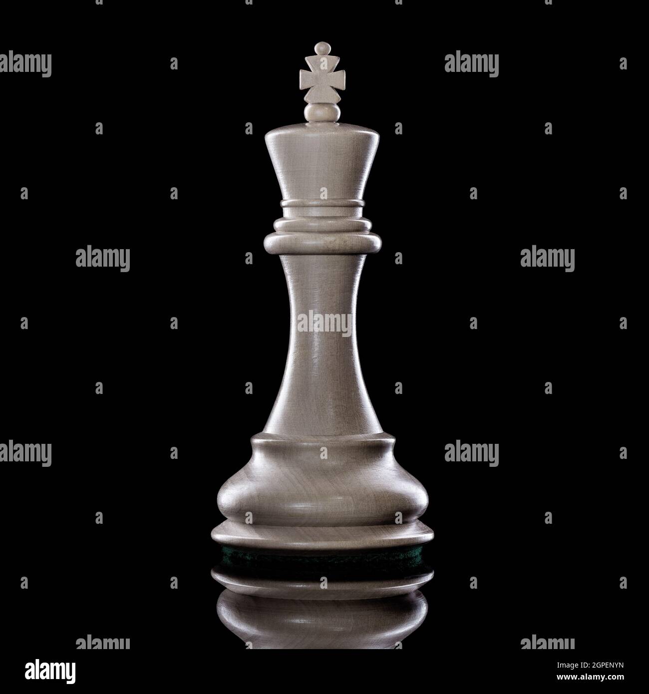Black and White King of chess setup on dark background. Leader and