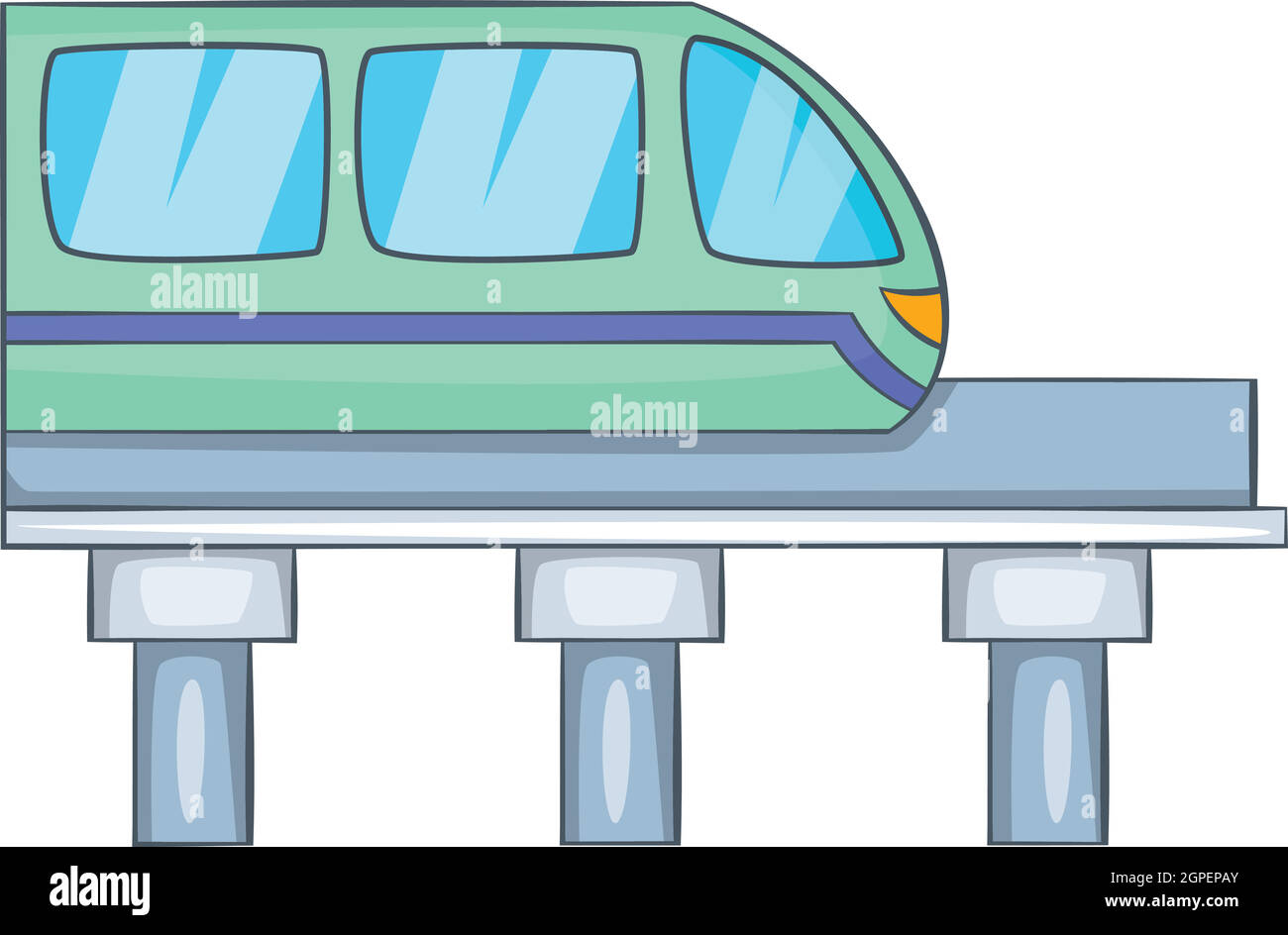 Train icon, cartoon style Stock Vector