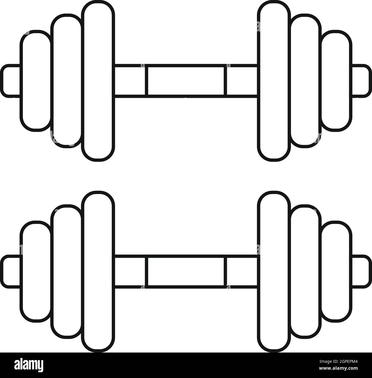 Metal dumbbell muscle building Stock Vector Images - Alamy