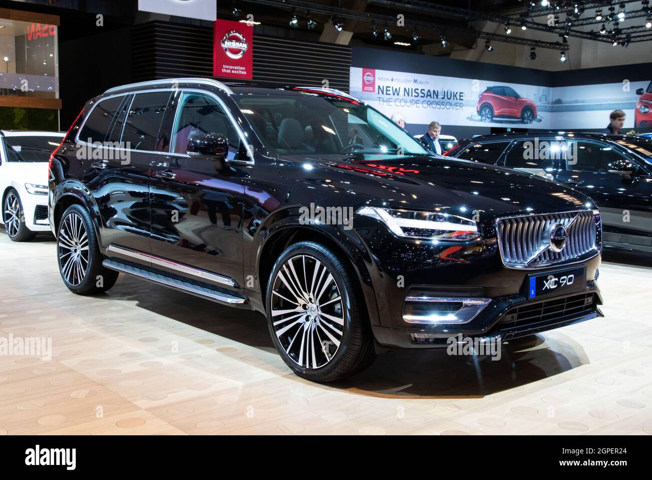 Volvo XC90 car model shown at the Autosalon 2020 Motor Show. Brussels, Belgium - January 9, 2020. Stock Photo
