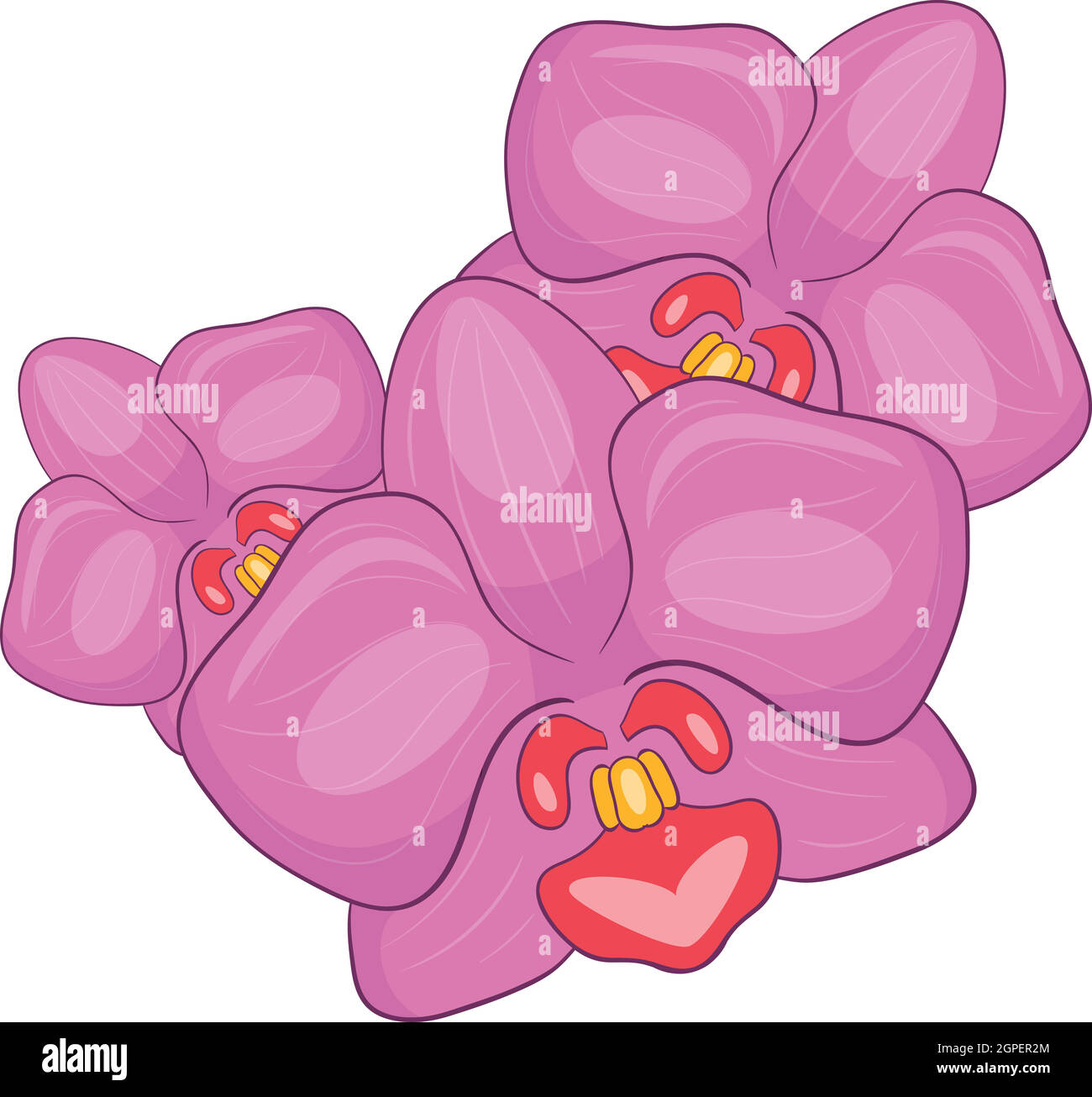 Orchid icon, cartoon style Stock Vector
