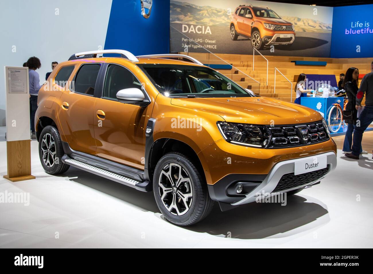 Dacia Duster car model shown at the Autosalon 2020 Motor Show. Brussels,  Belgium - January 9, 2020 Stock Photo - Alamy