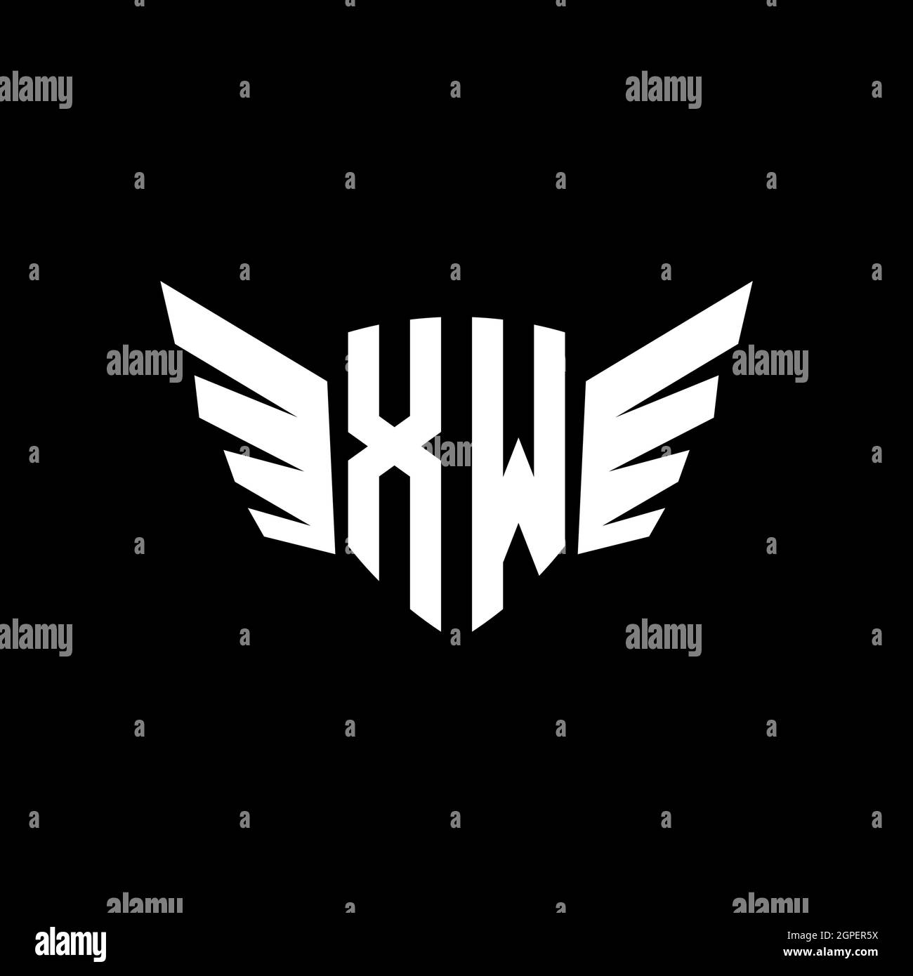 XW Monogram Logo geometric initial with wing shape style design ...