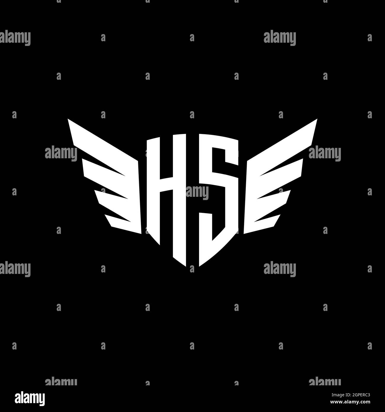 HS Monogram Logo geometric initial with wing shape style design ...