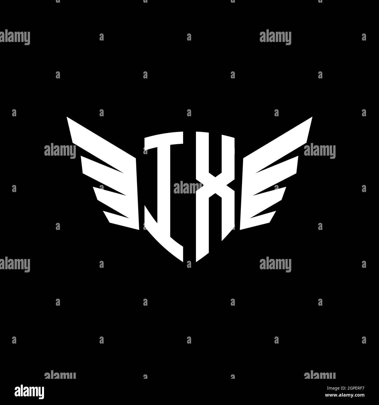 IX Monogram Logo geometric initial with wing shape style design ...