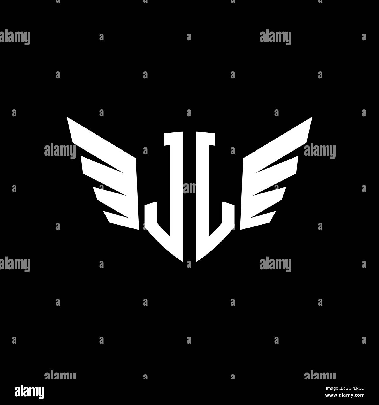 JJ Monogram Logo geometric initial with wing shape style design ...