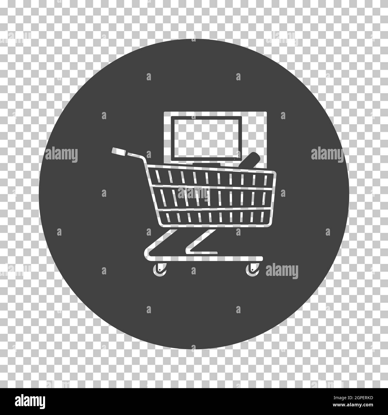Shopping Cart With PC Icon Stock Vector Image & Art Alamy