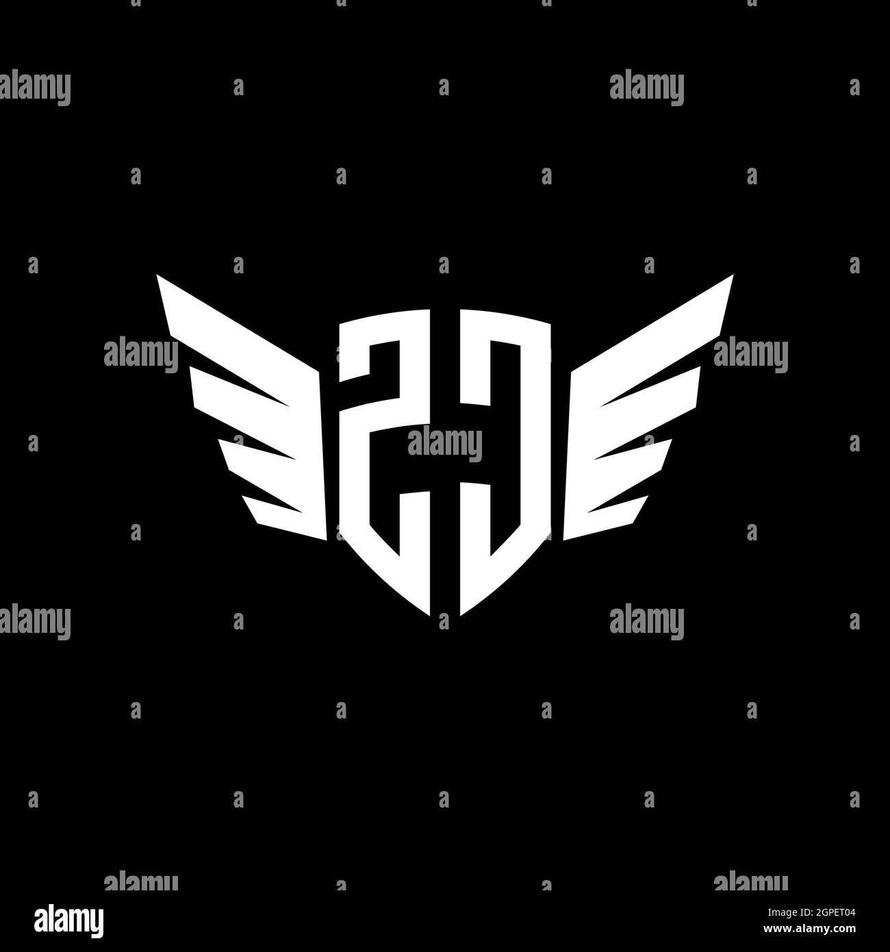 ZC Monogram Logo geometric initial with wing shape style design ...
