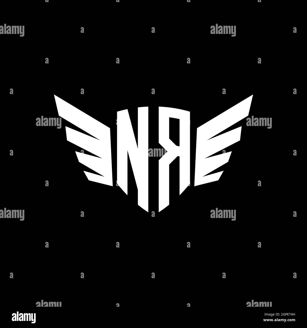 NR Monogram Logo geometric initial with wing shape style design ...