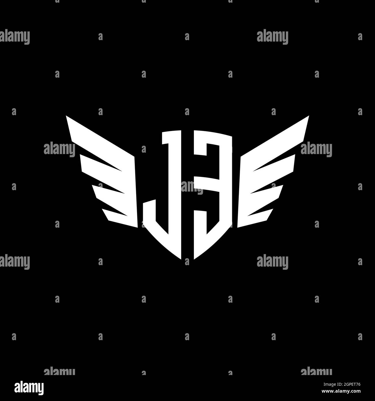 JE Monogram Logo geometric initial with wing shape style design ...