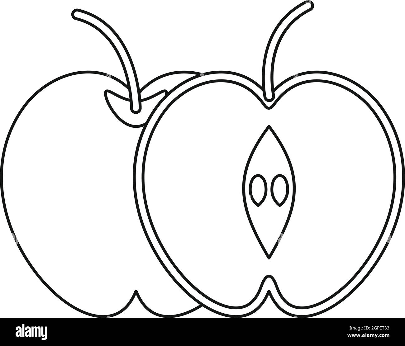 Apple icon, outline style Stock Vector