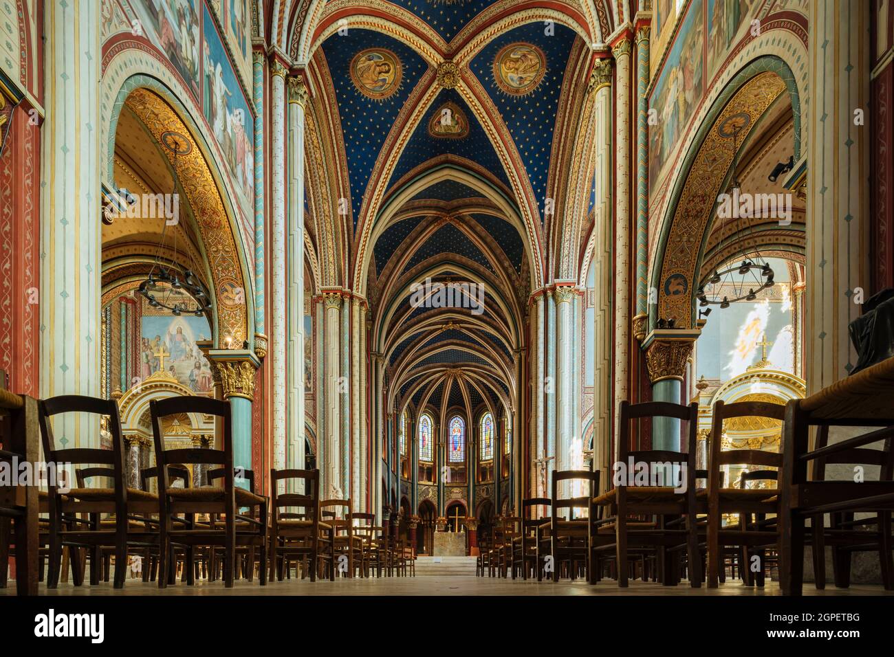 Interior of Benedictine Abbey of Saint-German-des-Prés, Paris, Île-de ...