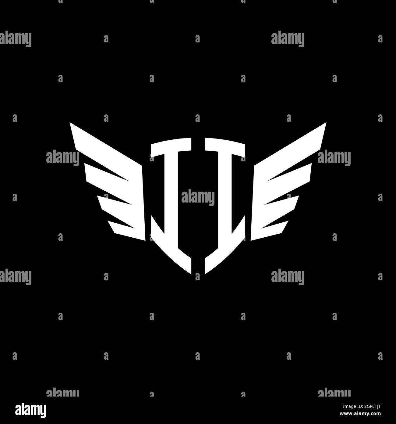 II Monogram Logo geometric initial with wing shape style design ...