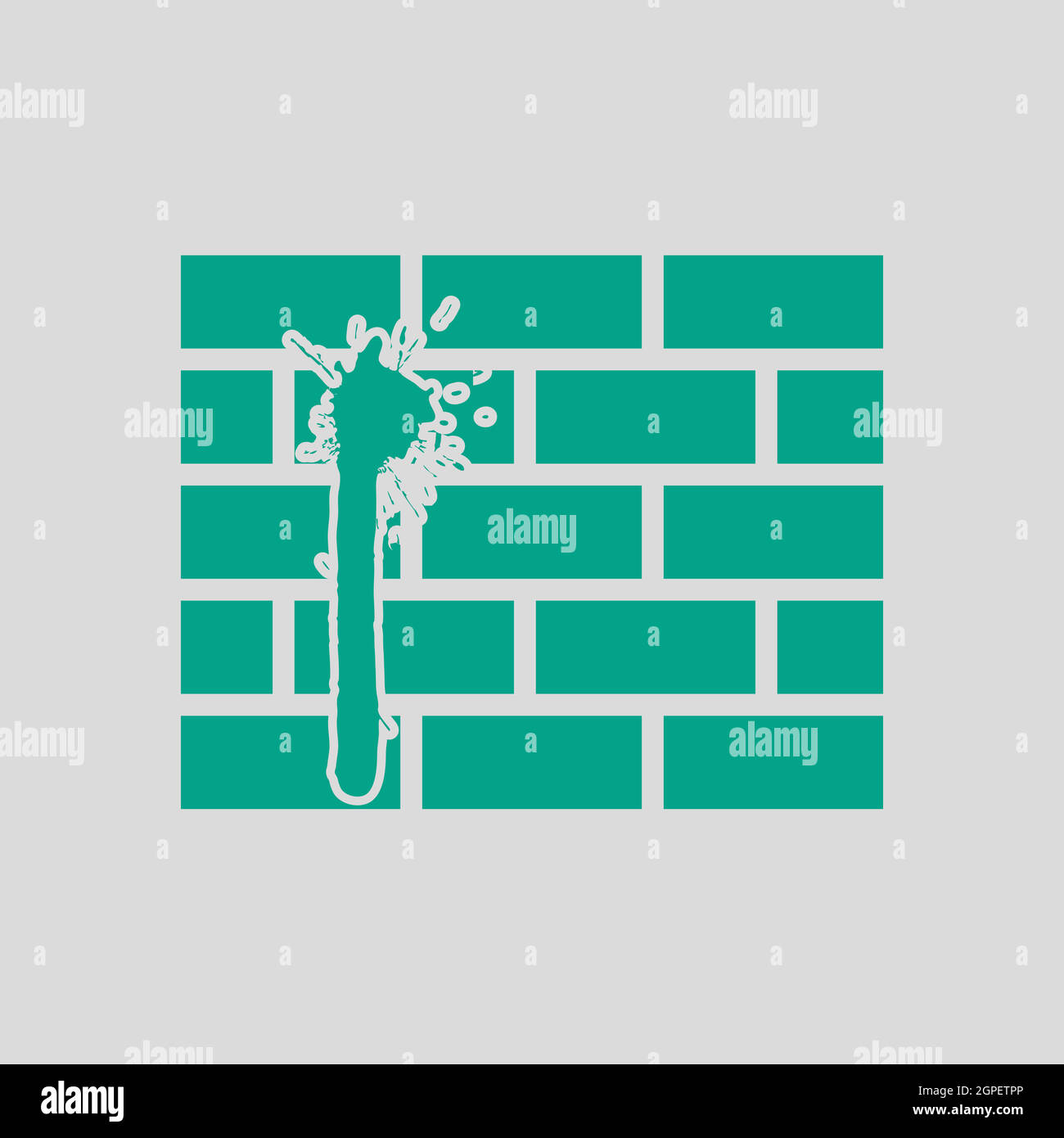 Blood On Brick Wall Icon Stock Vector