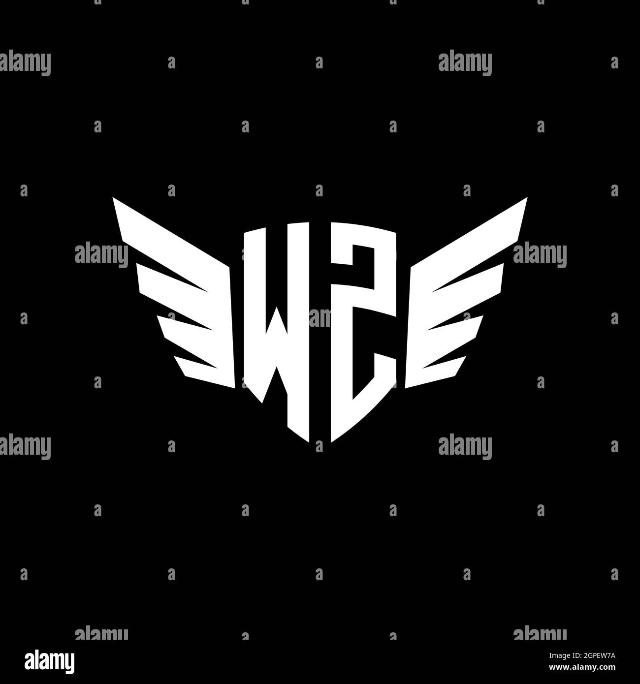 WZ Monogram Logo geometric initial with wing shape style design ...
